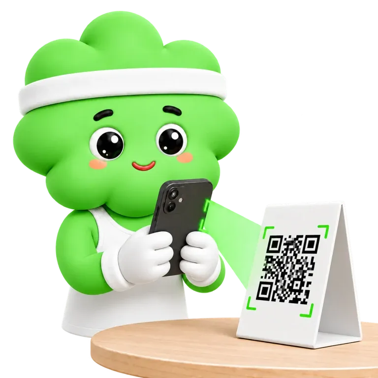 شخصية كاردي تمسح رمز QR مال المكان بالتلفون